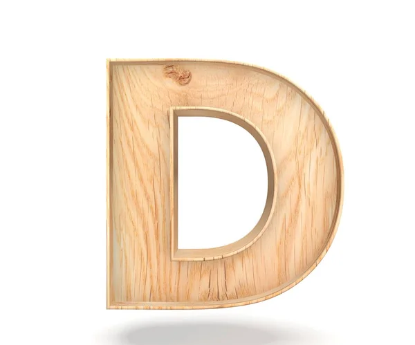 3d dekoratives Holzalphabet, Großbuchstabe d — Stockfoto