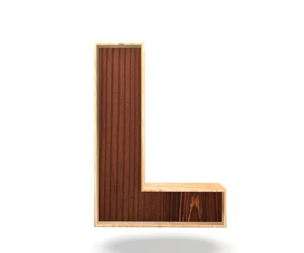 Alfabeto de madeira decorativo 3D, letra maiúscula L — Fotografia de Stock