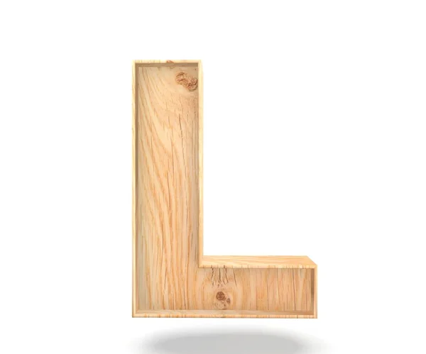 Alfabeto de madeira decorativo 3D, letra maiúscula L — Fotografia de Stock