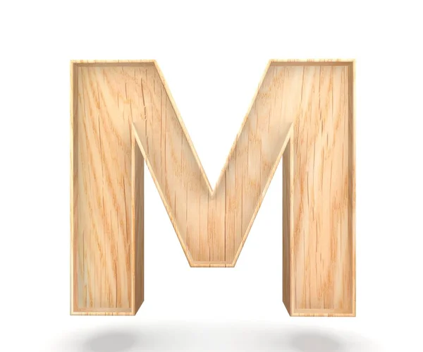 3D dekoracyjne drewniane alfabet, litery M — Zdjęcie stockowe