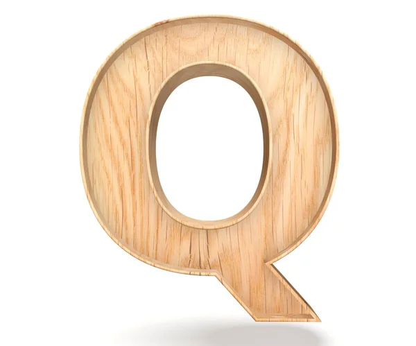 3D dekorativa trä alfabetet versalt Q — Stockfoto