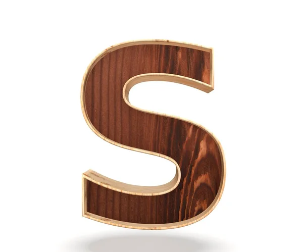 3D διακοσμητικά ξύλινα αλφάβητο, κεφαλαίο γράμμα S — Φωτογραφία Αρχείου