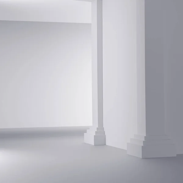 Fondo interior futurista. Concepto de salón abstracto blanco. Diseño gráfico minimalista — Foto de Stock