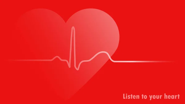 Escucha Corazón Palpitaciones Fondo Vectorial — Archivo Imágenes Vectoriales