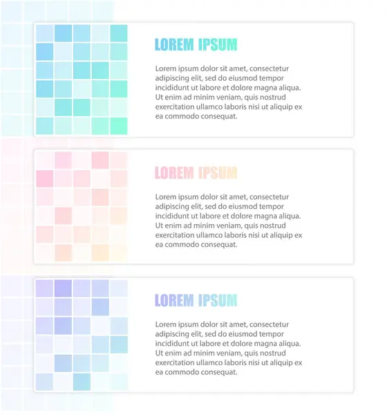 Banners Com Colorido Quadrado Vector Illustrator Azul Rosa — Vetor de Stock