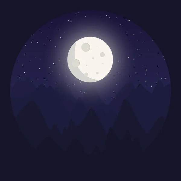 Gece manzara kutsal kişilerin resmi içinde düz stil