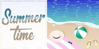 Yaz saati deniz vektör çizim