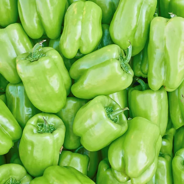 Κάτοψη του οργανικές πράσινες πιπεριές — Φωτογραφία Αρχείου
