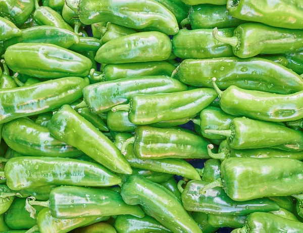 Το top view βιολογικές πράσινες πιπεριές — Φωτογραφία Αρχείου