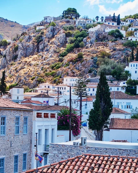 Grecja Wyspa Hydra Malowniczy Widok Stare Miasto — Zdjęcie stockowe