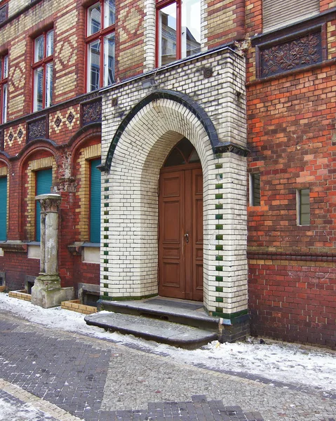 Berlim Alemanha Entrada Casa Colorida Vintage Porta Arqueada — Fotografia de Stock