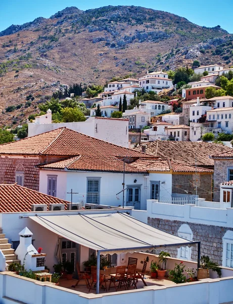 Hydra Island Grekland Pittoresk Utsikt Över Gamla Stan — Stockfoto