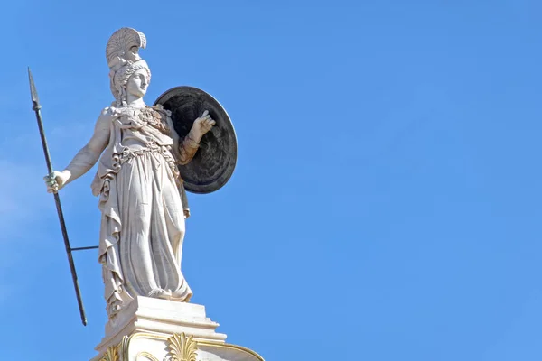 Греция Афина Богиня Знаний Мудрости Место Печатания Голубом Небе — стоковое фото