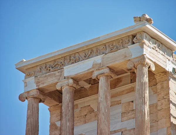 Ateny Grecja Akropol Świątynia Ateny Nike Elewacji — Zdjęcie stockowe