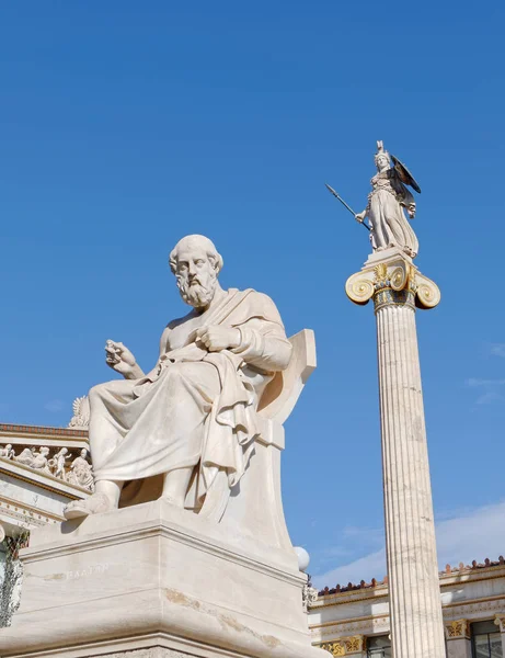 Atene Grecia Platone Filosofo Athena Statue Antiche Della Dea — Foto Stock