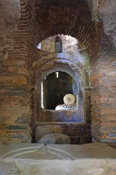 Interior Secondary Chapel Kaisariani Byzantine Medieval Monastery Athens Greece — Stock Photo, Image
