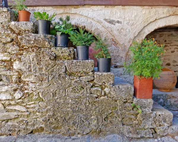 Greece Old Stone House Entrance Stairs Crete Island — Stock Photo, Image