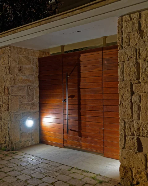 Современный Вид Входной Двери Дома Уютные Северные Пригороды Афин Греция — стоковое фото