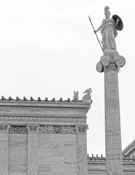 Athena Statue Ancient Greek Goddess Wisdom Knowledge Ionic Column National — Stock Photo, Image