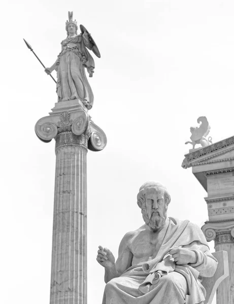 Plato Oude Griekse Filosoof Athena Godin Van Kennis Wijsheid — Stockfoto