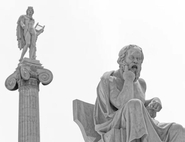 古代ギリシャの哲学者ソクラテスとアポロ芸術の神 音楽と詩 アテネギリシャ — ストック写真