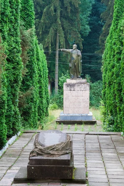 Foto Monumento Vladimir Lenin Inexistente Agora Parque Nemyriv Região Vinnytsia — Fotografia de Stock