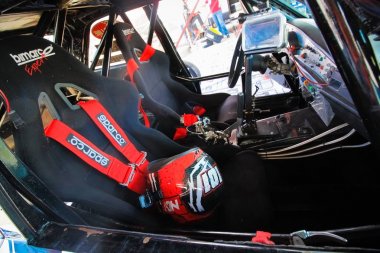 Vinnytsia Drift rekabet 09.07.2017, editoryal fotoğraf garajında drift spor arabanın içine