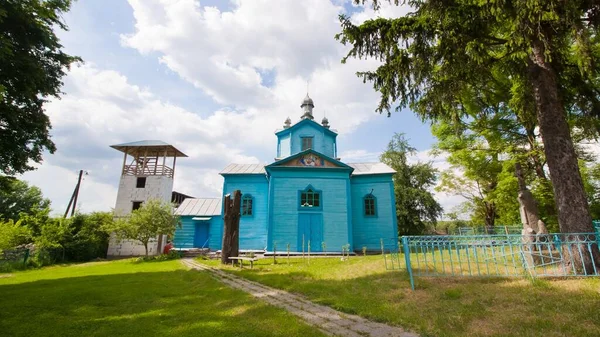 Prybuzke Ukraine 2019 Vue Panoramique Cimetière Assomption Mère Dieu Église — Photo