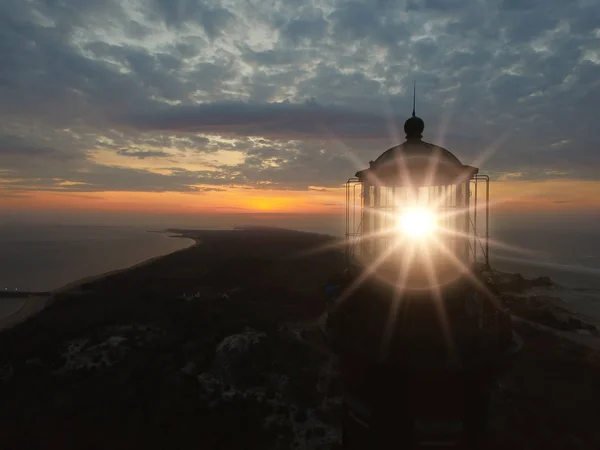 Drohne Sonnenaufgang am Leuchtturm 1 — Stockfoto