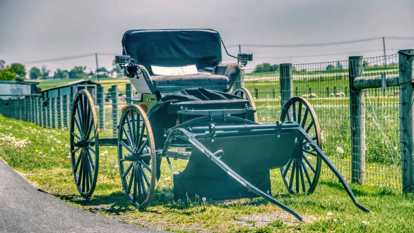 Amish Open Buggy For Sale on Side of the Road on a Sunny Day — Stock Photo, Image