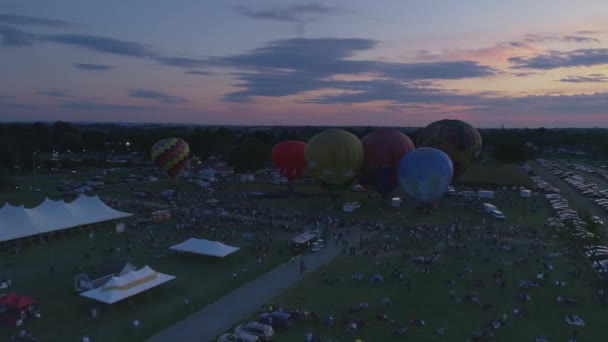 Vogel Der Hand Wimpel September 2019 Luftaufnahme Von Heißluftballons Die — Stockvideo