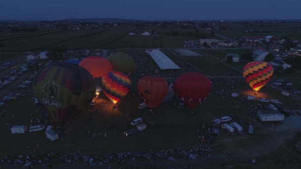 Vogel Der Hand Wimpel September 2019 Luftaufnahme Von Heißluftballons Die — Stockvideo