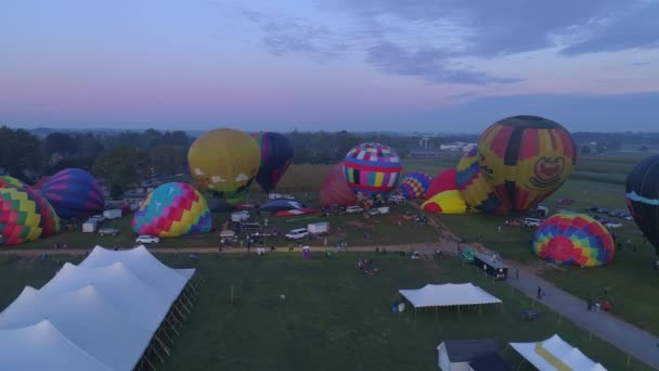 Bird Hand Pensilvania Septiembre 2019 Vista Aérea Lanzamiento Matutino Globos — Vídeos de Stock