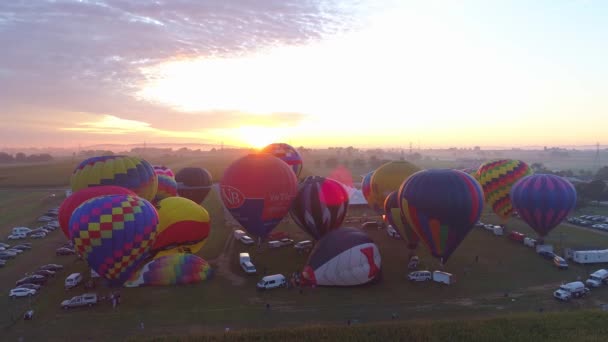 Madár Kézben Pennsylvania Szeptember 2019 Aerial View Morning Launch Hot — Stock videók