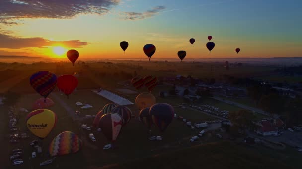 Bird Hand Pensilvania Septiembre 2019 Vista Aérea Lanzamiento Matutino Globos — Vídeos de Stock