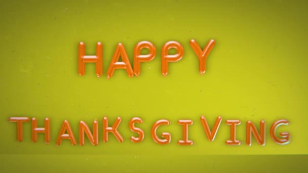 气球的动画飘扬拼读着快乐的感恩节 — 图库视频影像