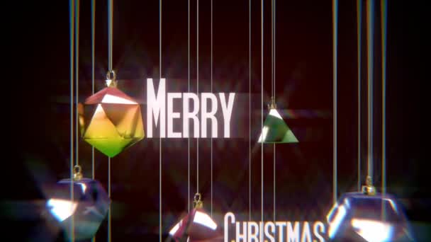 Animazione Ornamenti Natale Galleggianti Buon Natale — Video Stock