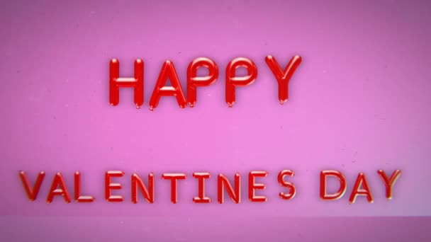 Animation Balloons Float Spelling Happy Valentine Day — Stock Video