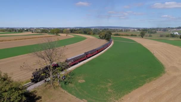 Strasburg Pennsylvania Eylül 2019 Güneşli Bir Sonbahar Gününde Amiş Çiftliğinden — Stok video
