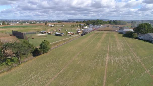 Strasburg Pennsylvania Oktober 2019 Flygfoto Över Amish Countryside Med Ett — Stockvideo