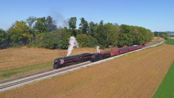 Strasburg Pennsylvania Ottobre 2019 Veduta Aerea Antico Motore Vapore Fermato — Video Stock