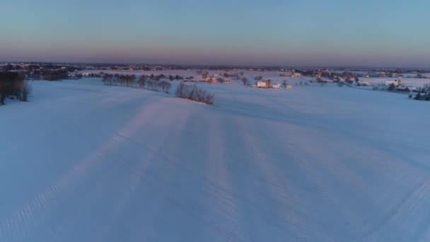 Veduta Aerea Dell Alba Del Primo Mattino Dopo Una Caduta — Video Stock