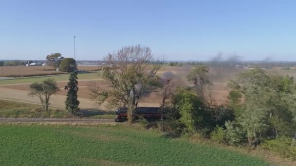 Strasbourg Pennsylvanie Octobre 2019 Aérien Une Locomotive Vapeur Restaurée Circulant — Video