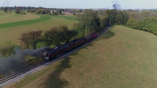 Strasbourg Pennsylvanie Octobre 2019 Vue Aérienne Une Ancienne Locomotive Vapeur — Video