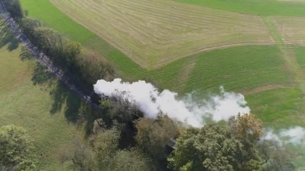 Strasburg Pensylwania Październik 2019 Widok Lotu Ptaka Zabytkową Odrestaurowaną Lokomotywę — Wideo stockowe