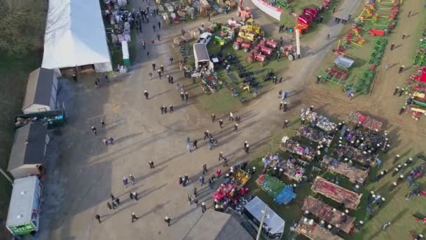 Uma Manhã Cedo Vista Dia Abertura Uma Venda Lama Amish — Vídeo de Stock