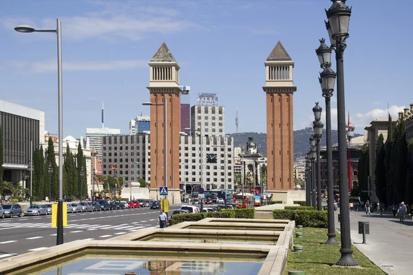 Plaça Espanya in Barcelona, Spanje Spanje — Stockfoto