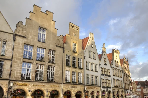 Gevels van gebouwen in Munster, Duitsland — Stockfoto