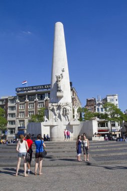 Turistlere Dam square, Amsterdam, Hollanda