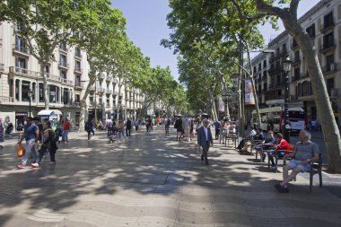 İnsanlar Ramblas Barcelona, İspanya
